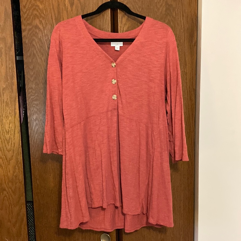 J Jill 3/4 Sleeve Slub Knit Top